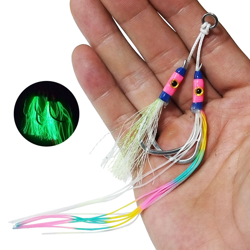 2Pairs/bag Glow Jig Lure Hooks - đánh giá và giá Fishing Hook Assortment