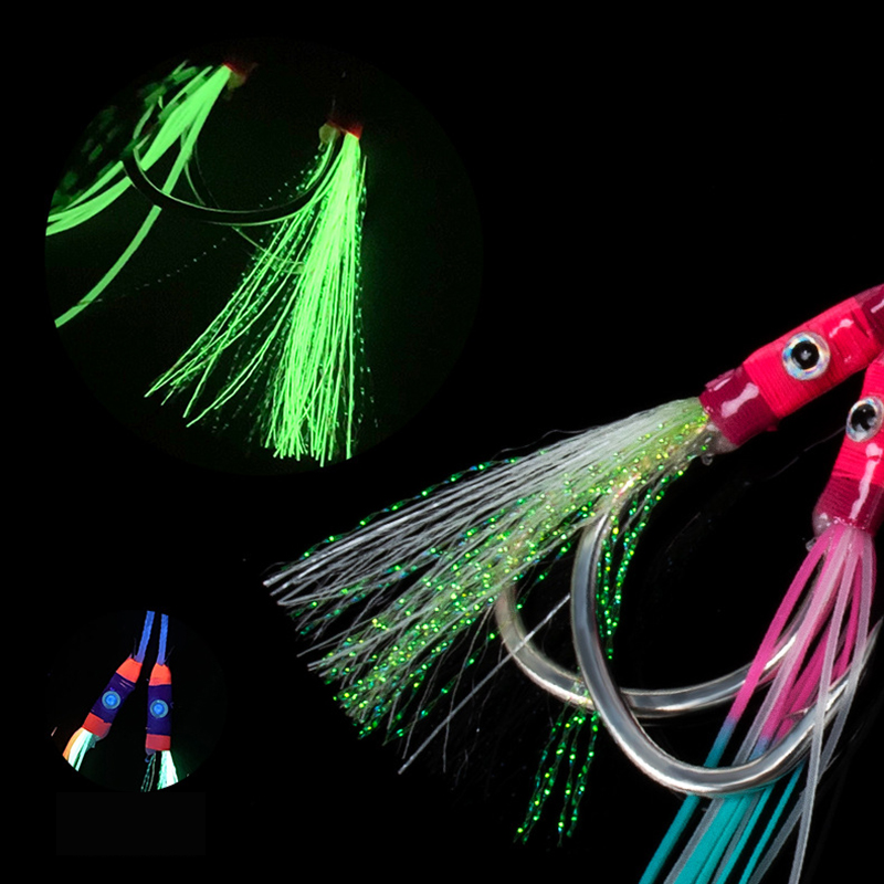 2Pairs/bag Glow Jig Lure Hooks - đánh giá và giá Fishing Hook Assortment