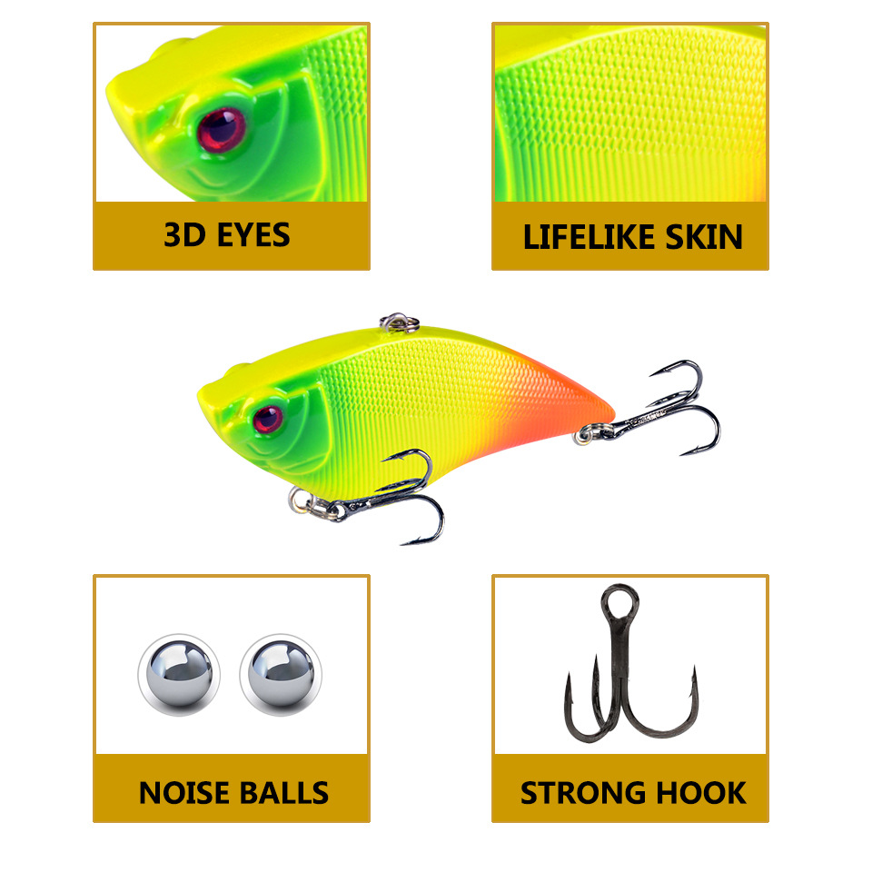 1pca Long-Cast VIB Lure  7cm / - đánh giá và giá Fishing Hook Treble
