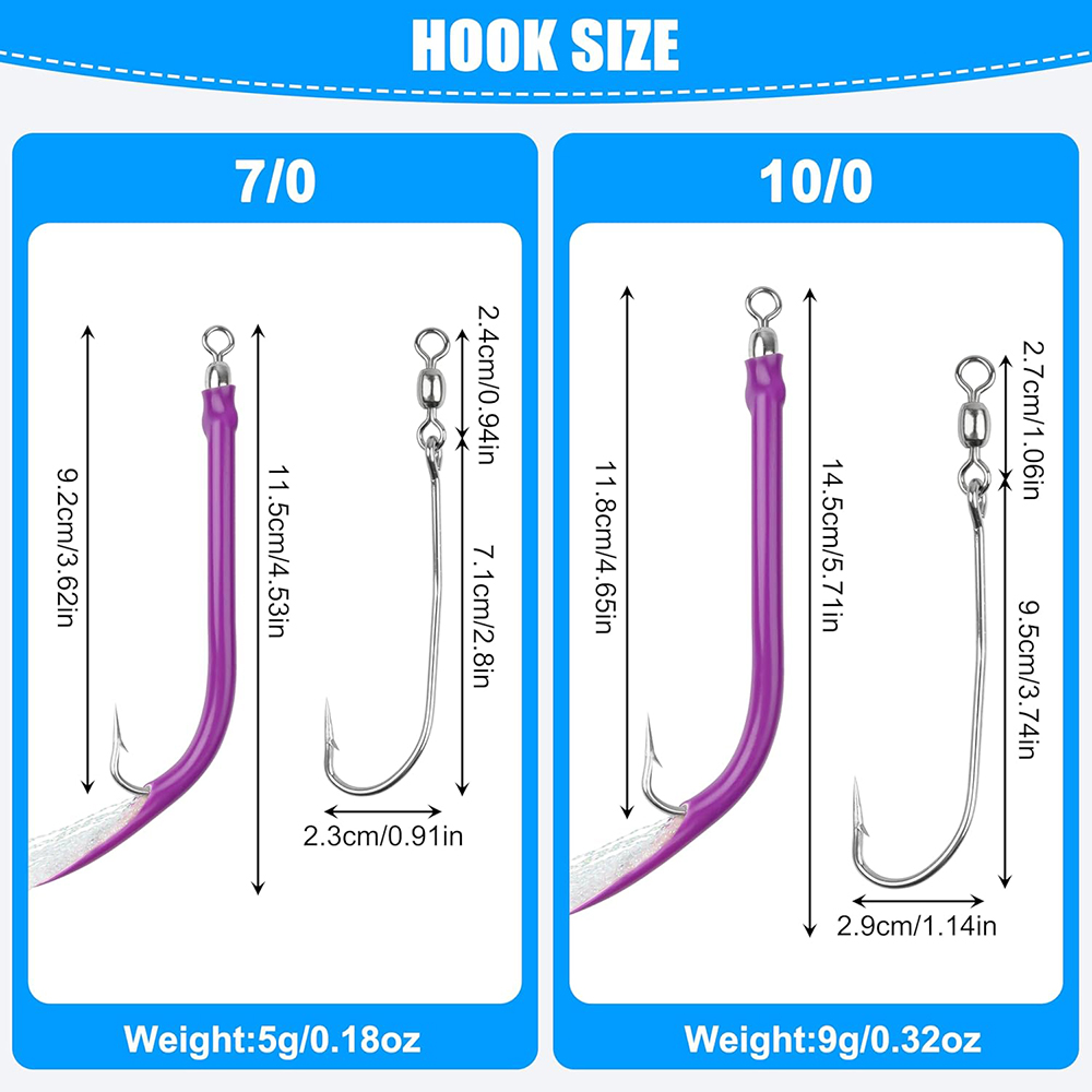 10Pcs Trolling Tube Fishing Lu - đánh giá và giá Fishing Hook Size